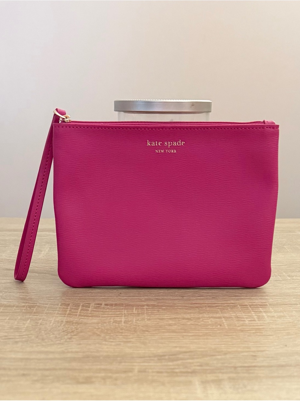 Kate Spade Pink Pebbled Leather Wristlet NWOT